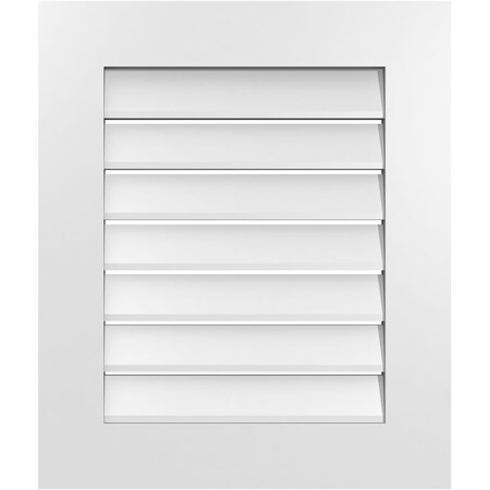Ekena Millwork Vertical Surface Mount PVC Gable Vent: Functional, w/ 3-1/2"W x 1"P Standard Frame, 22"W x 26"H GVPVE22X2601SF
